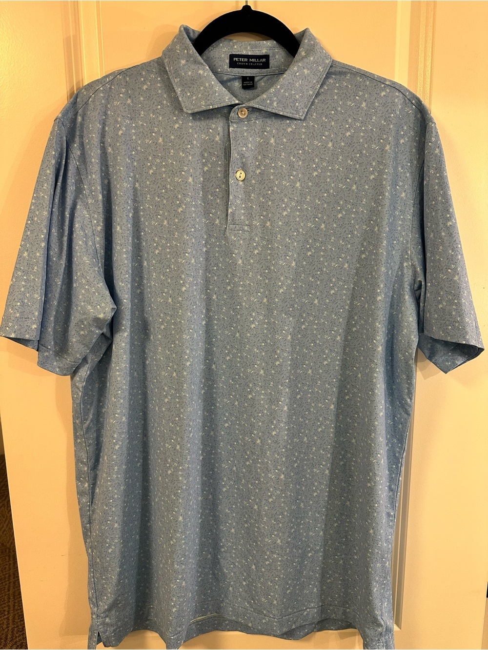 Peter Millar Blue Speckle Short-Sleeve Polo